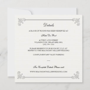 Carte d'information pour les invités Formal Elegan