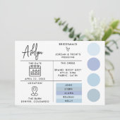Carte d'information pour Mariage éditable Blue Bri (Debout devant)