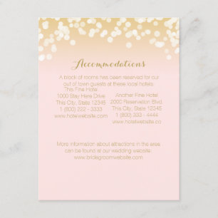 Carte d'information Rose Blush et Gold Sparkings