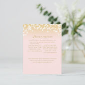 Carte d'information Rose Blush et Gold Sparkings (Debout devant)