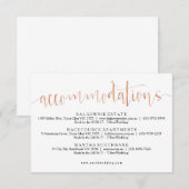 Carte d'information rose Gold Hébergements (Devant / Derrière)