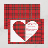 Carte d'information RSVP Red Tartan Wedding (Devant / Derrière)
