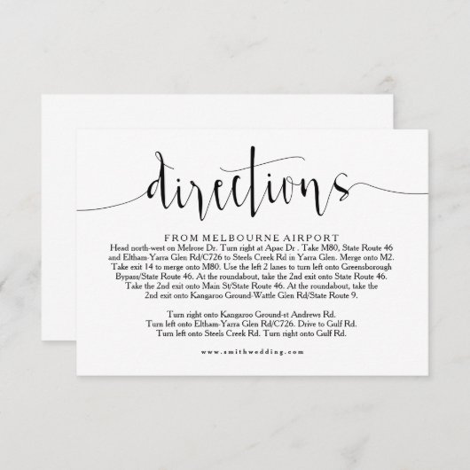 Carte d'information Rustic Mariage Directions (Devant / Derrière)