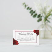 Carte d'information Rustique Campagne Roses Élégan (Debout devant)