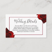 Carte d'information Rustique Campagne Roses Élégan (Devant)