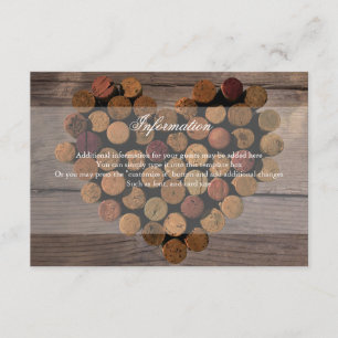 Carte d'information rustique Wine Cork
