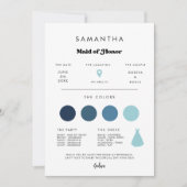Carte d'information stylish retro Maid of Honor (Devant)