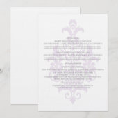 Carte d'information Subtil Damassé Violet (Devant / Derrière)