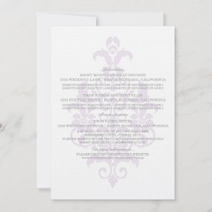 Carte d'information Subtil Damassé Violet
