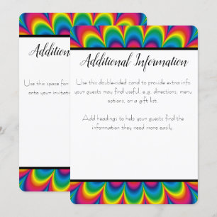 Carte d'information supplémentaire tie dye psychéd