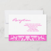 Carte d'information sur la dentelle rose chaud et (Devant)