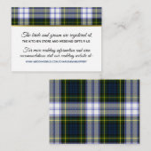 Carte d'information sur la robe du Mariage écossai (Devant / Derrière)