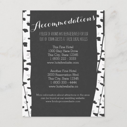 Carte d'information sur l'ardoise des bouleaux bla (Devant)