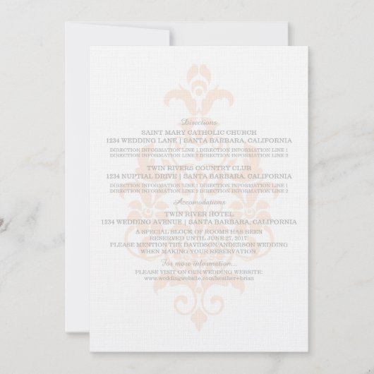 Carte d'information sur le damas subtil corail (Devant)