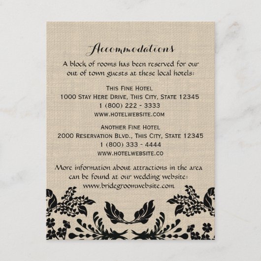 Carte d'information sur le jardin de campagne et l (Devant)