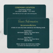 Carte d'information sur le livre vert foncé (Devant / Derrière)