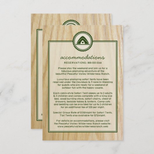 Carte d'information sur le Mariage et le flambage  (Devant / Derrière)