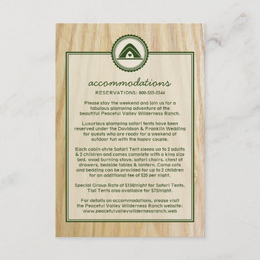 Carte d'information sur le Mariage et le flambage  (Devant)