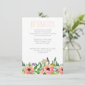 Carte d'information sur le Mariage floral Aquarell (Debout devant)