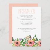 Carte d'information sur le Mariage floral Aquarell (Devant / Derrière)