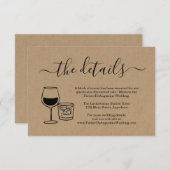 Carte d'information sur le vin et les cocktails (Devant / Derrière)