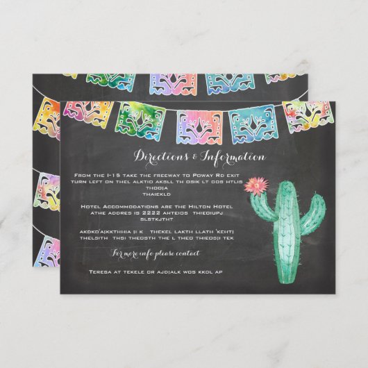 Carte d'information sur les cactus d'aquarelle Mar (Devant / Derrière)