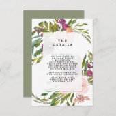 carte d'information sur les détails de mariage de  (Devant / Derrière)