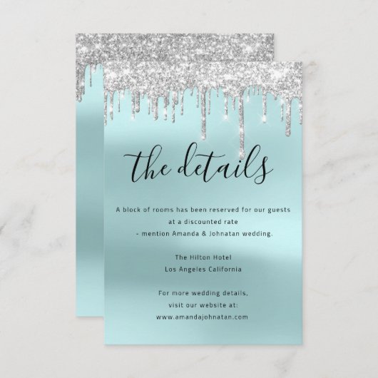 Carte d'information sur les détails du mariage (Devant / Derrière)