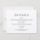 Carte d'information sur les détails du mariage (Devant)