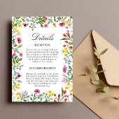 Carte d'information sur les détails du mariage ave