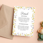 Carte d'information sur les détails du mariage flo
