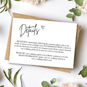 Carte d'information sur les détails du mariage min