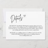 Carte d'information sur les détails du mariage min (Devant)