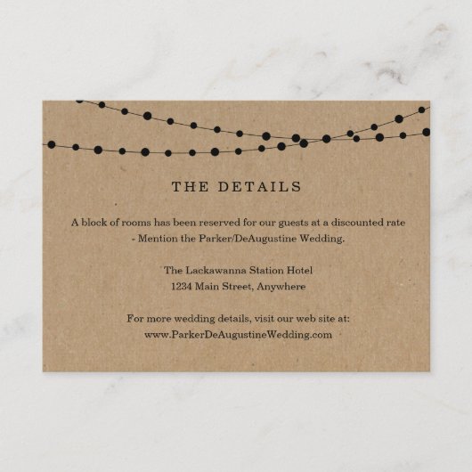 Carte d'information sur les guirlandes lumineuses (Devant)