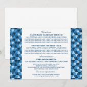 Carte d'information Triangles Géométriques Bleus (Devant / Derrière)