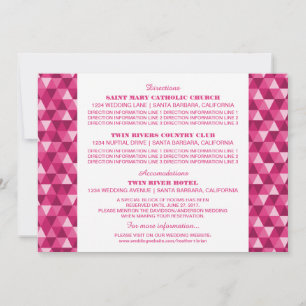 Carte d'information Triangles Géométriques Rose