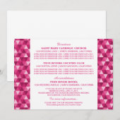 Carte d'information Triangles Géométriques Rose (Devant / Derrière)