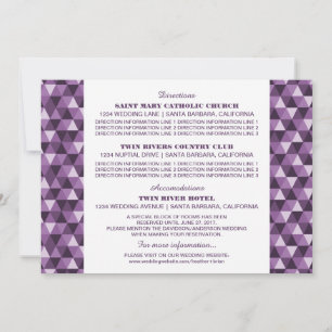 Carte d'information Triangles Géométriques Violets