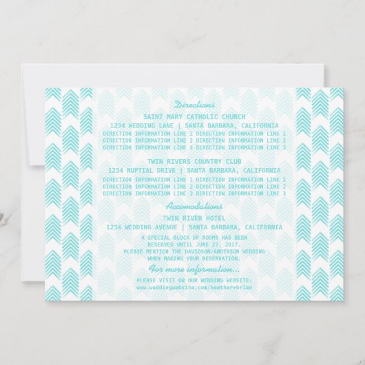 Carte d'information Turquoise Tribal Arrows (Devant)
