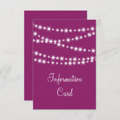 Carte d'information Twinkle Lights (magenta) (Devant / Derrière)