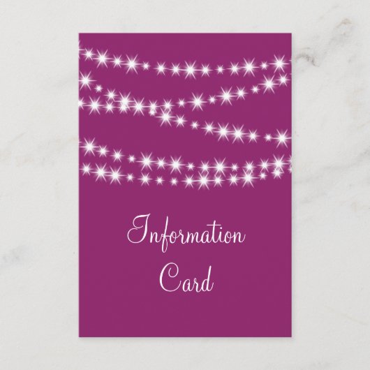 Carte d'information Twinkle Lights (magenta) (Devant)