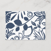 Carte d'information vintage Blue Floral Frame (Dos)