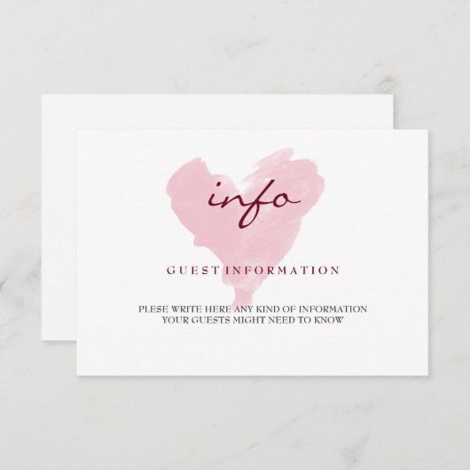 Carte d'informations client Watercolor (Devant / Derrière)