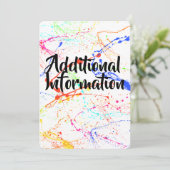 Carte d'informations complémentaires éclaboussée (Debout devant)