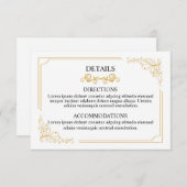 Carte d'informations de mariage (Devant / Derrière)