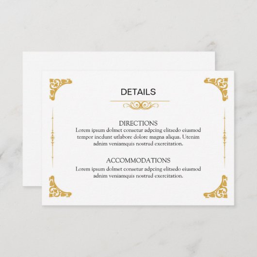 Carte d'informations de mariage (Devant / Derrière)