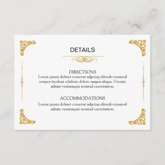 Carte d'informations de mariage (Devant)