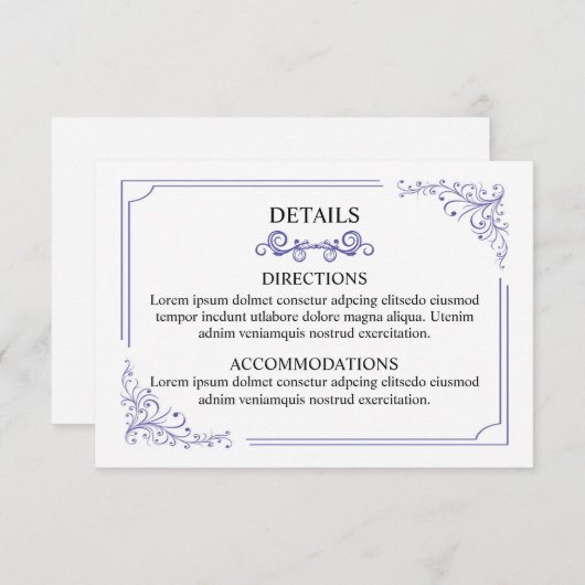 Carte d'informations de mariage (Devant / Derrière)