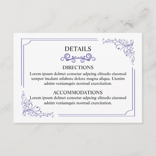 Carte d'informations de mariage (Devant)