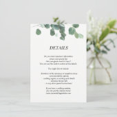 Carte d'informations/détails mariages feuille Wate (Debout devant)